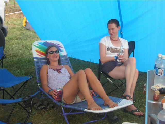 Kerry and Sarah at our campsite