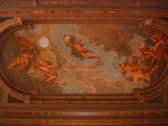 ceiling in the library