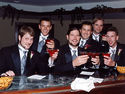 Christian and the Groomsmen Enjoy a Drink