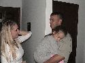 eva's sister, brother-in-law and their child eva's sister, brother-in-law and their child