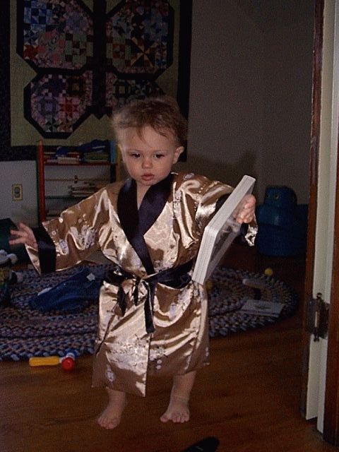 Owen in his robe