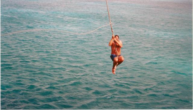 Christian on the rope swing