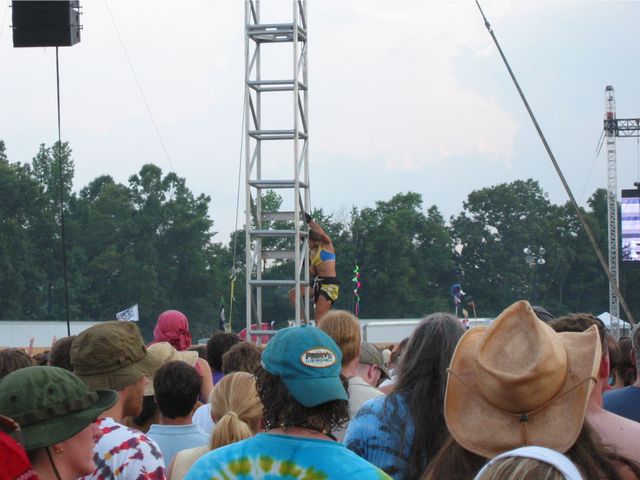 Woman on Lighting Rig