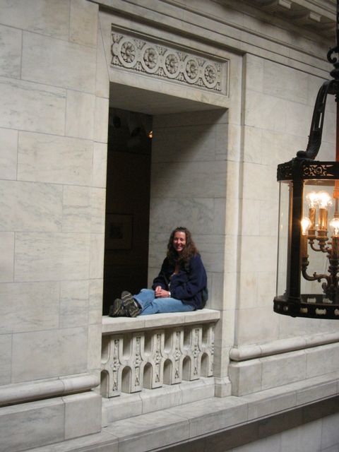 Resting inside the public library