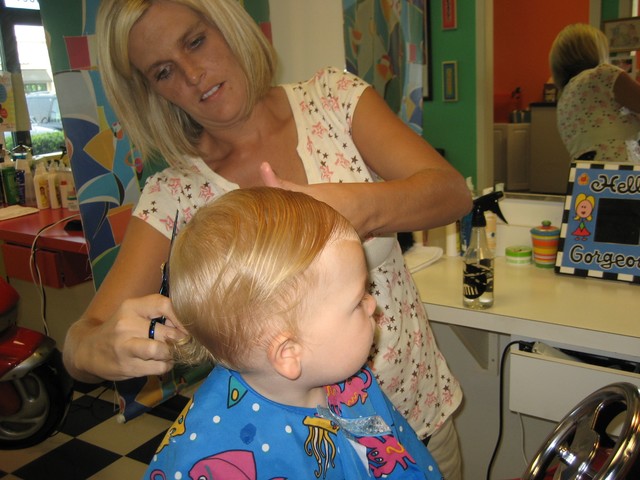 Ethan's First Haircut 8-7-07, photo 3