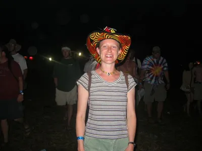 Sarah in a FUN Hat!