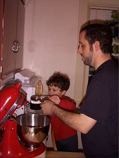 Making crackers with Dad