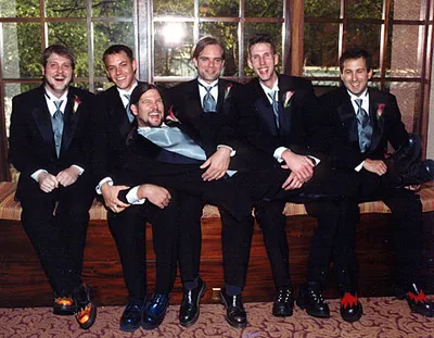 Christian on the Groomsmens' Laps