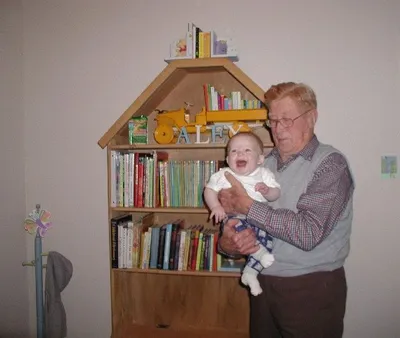 Alex & Great-Grandpa by Great-Grandpa's Truck