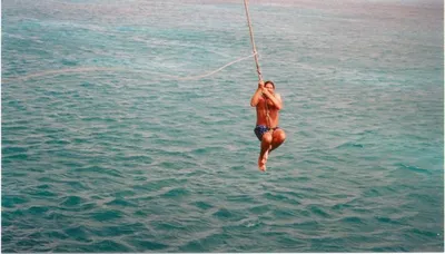 Christian on the rope swing