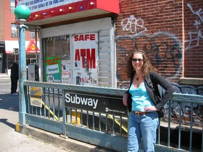 In front of the subway in Brooklyn
