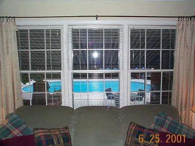 Looking out the window of the family room