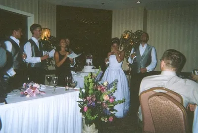 Sarah Makes a Toast on Behalf of Matt